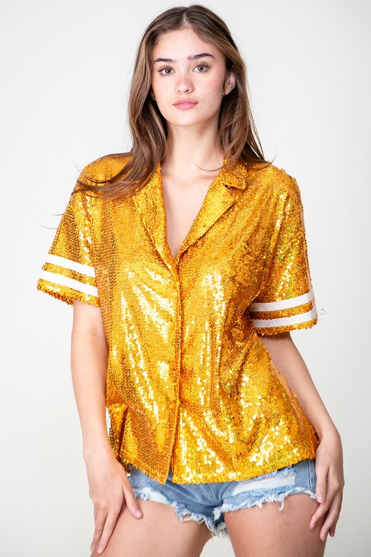 Jersy Sequins Button